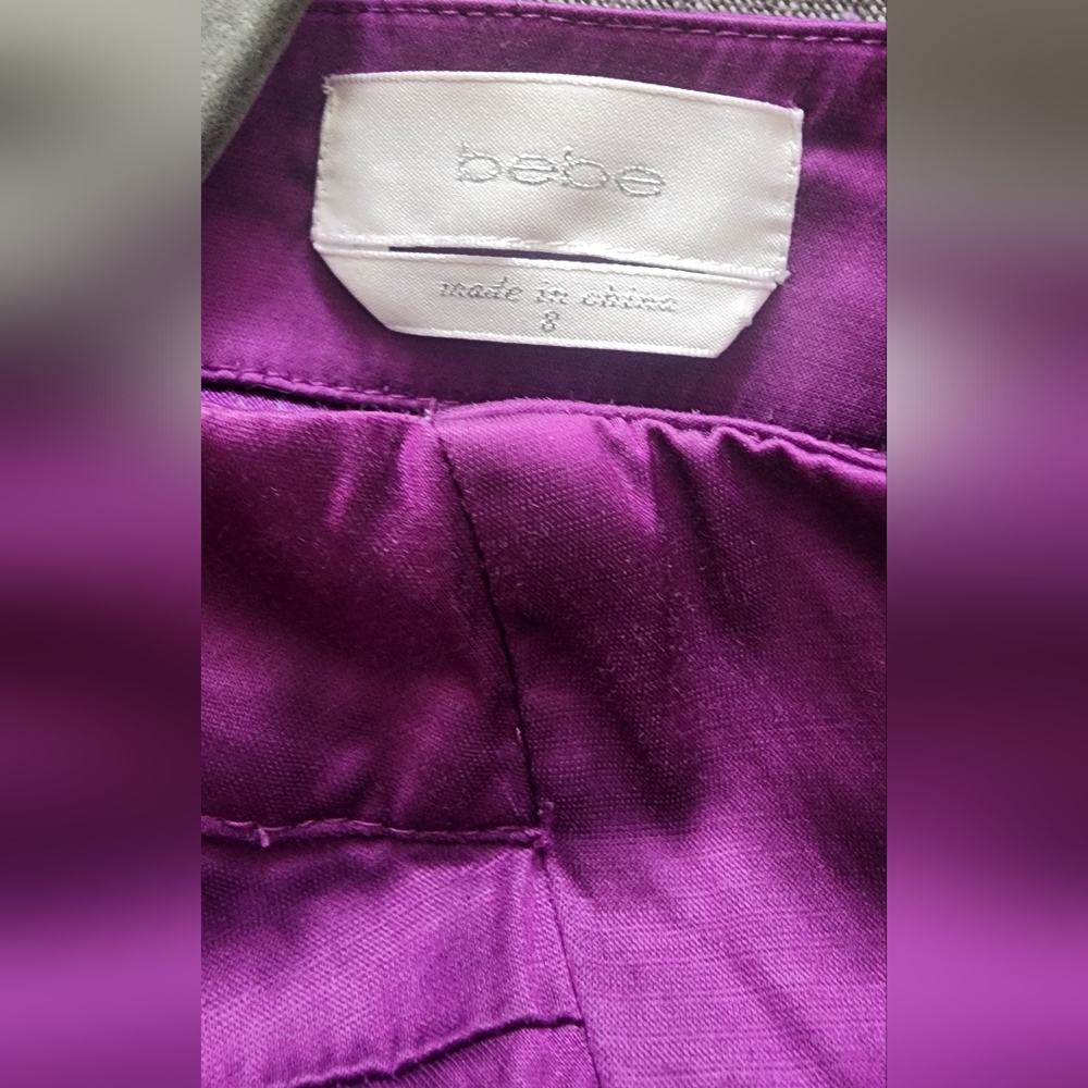 VINTAGE Bebe Purple Ruched Cocktail Dress Halter Neckline - Picture 11 of 13